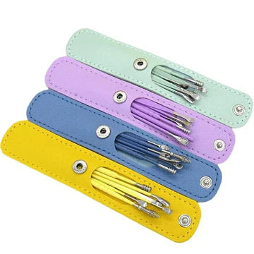 6 Piece Stainless Steel Ear Wax Removal Tool Set with Storage Case
