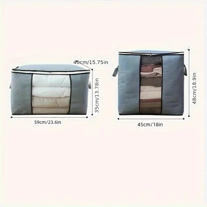 Pack of 5 Folding Storage Bags – Large Capacity Closet Organizers