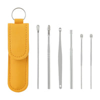 6 Piece Stainless Steel Ear Wax Removal Tool Set with Storage Case