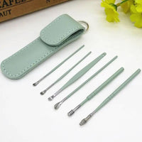 6 Piece Stainless Steel Ear Wax Removal Tool Set with Storage Case